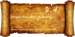 Ungerleider Ajtony névjegykártya